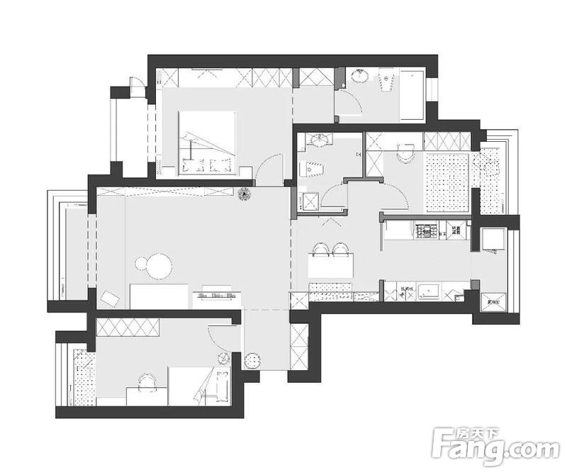 93平米三居室设计说明，13万元装修的现代风格有什么效果？