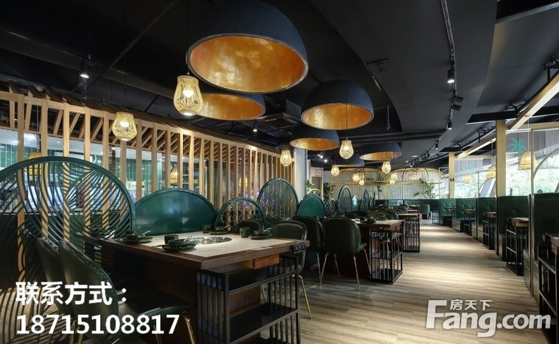 合肥餐饮店装修,滋补从健康美味出发,绿色优雅轻奢店面设计