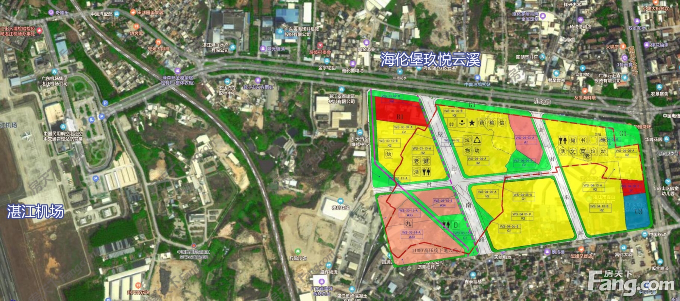 湛江机场路以南部分地块控规调整 片区总用地面积约为35.16万平方米