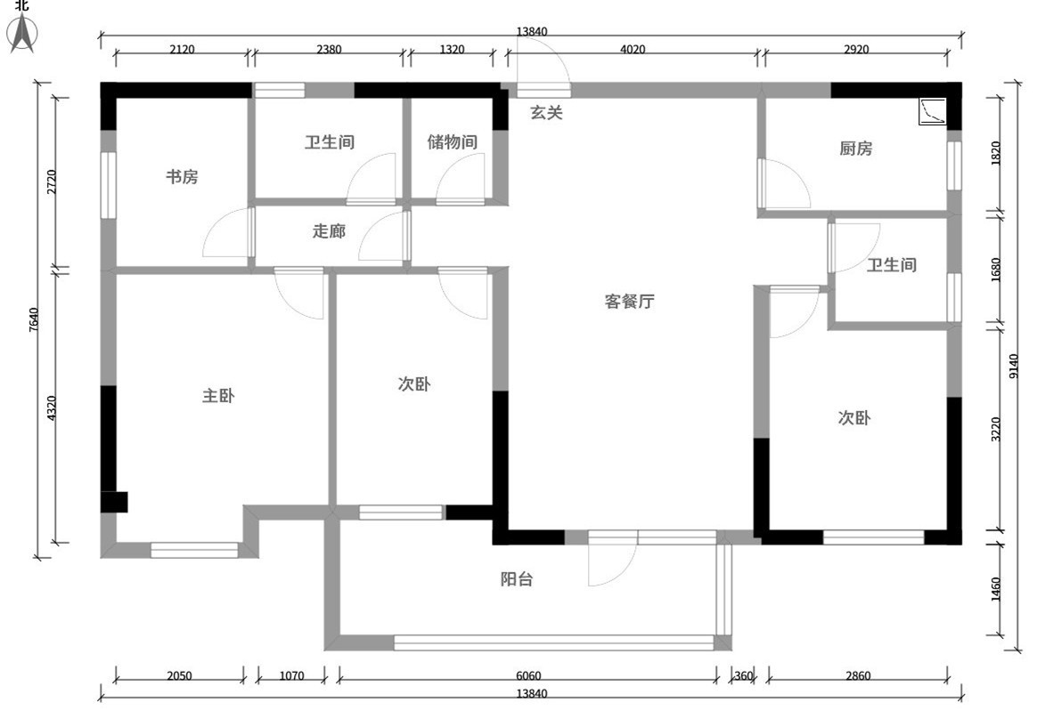 120平米三居室装修案例，装修价格只花13万元！-招商江湾国际装修