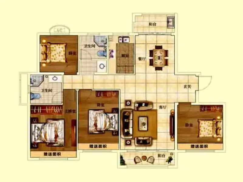 清华大溪地143平彩图户型图