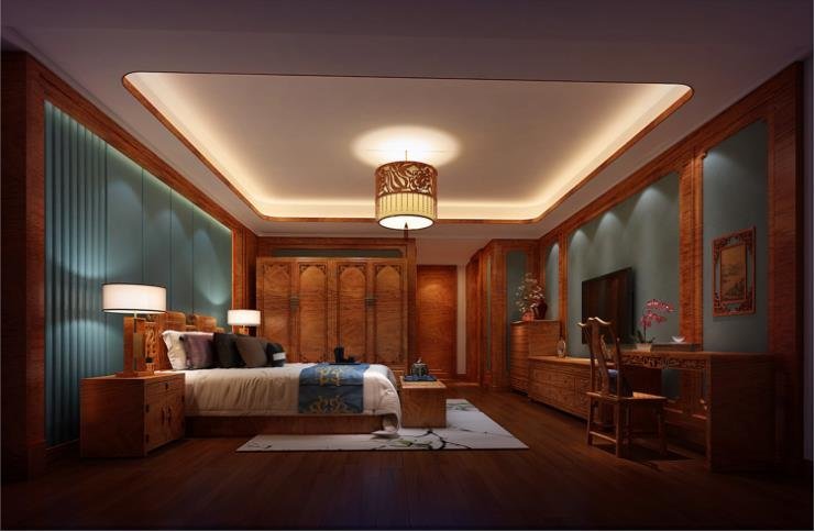 华亿红府实例，185平米的四居室，质感与时尚并存的中式风装修。