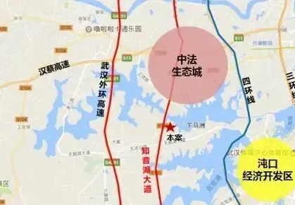 武汉蔡甸区168亩工业用地出售，位置好，配套全