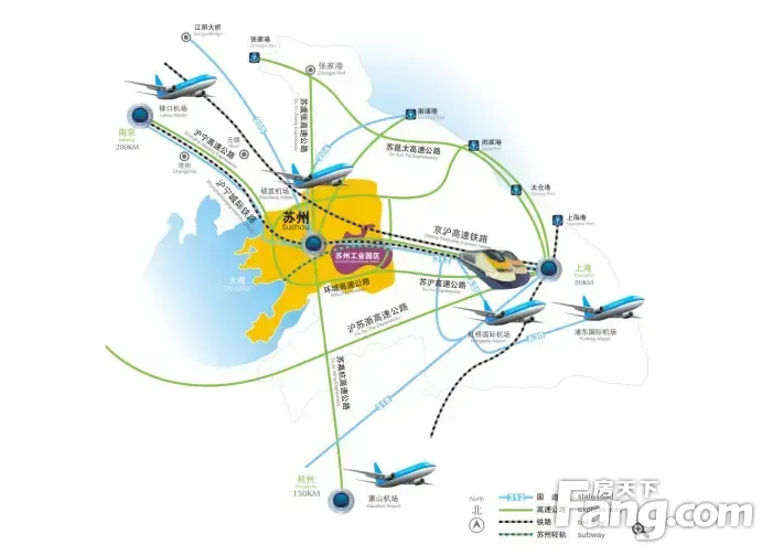 江苏苏州开发区170亩工业用地出售，位置好，配套全