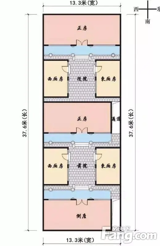 二进门四合院平面图图片