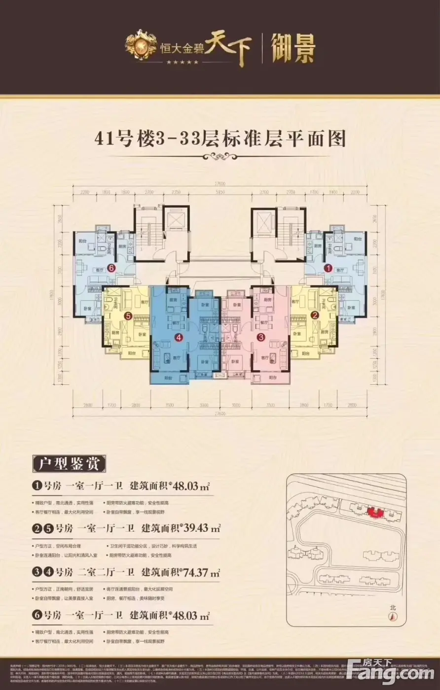 恒大金碧天下39-128平户型都有