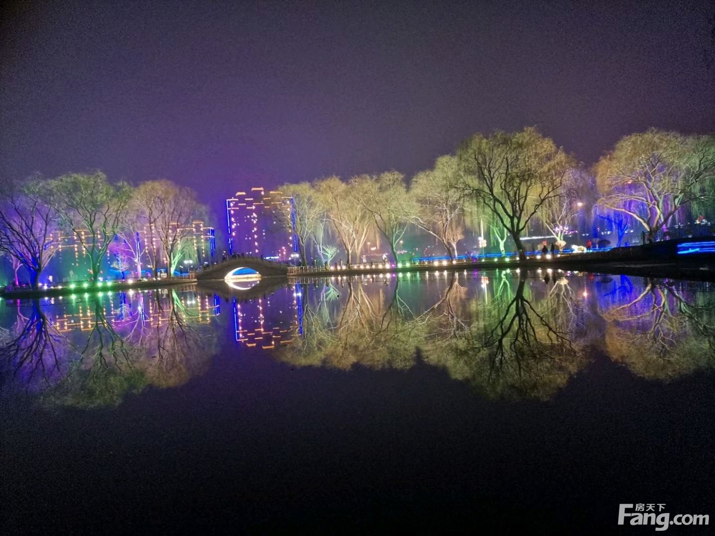 石家庄海山公园夜景图片