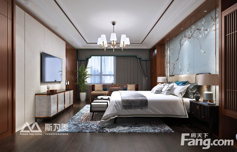 290平米的五居室装修只花了45万，新中式风格让人眼前一亮！-中房玺云台装修