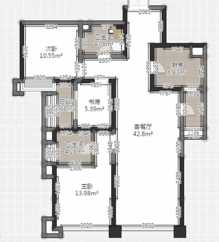 129平米三居室现代风格设计！