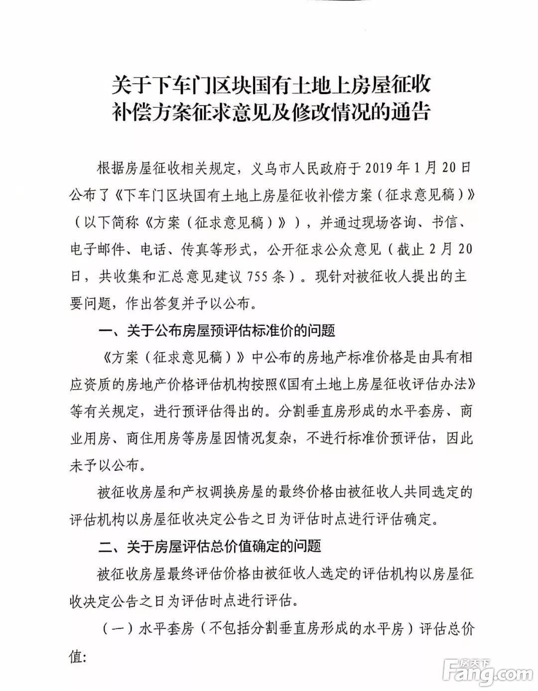 重磅！义乌下车门区块房屋征收决定正式下达！