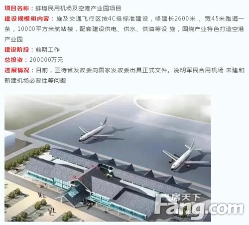 情况！蚌埠人关心的大项目进展来了涉及民用机场、云轨等