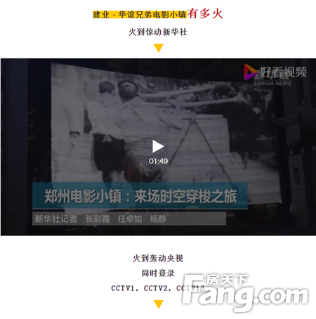 建业·华谊兄弟电影小镇同时登录CCTV1/2/13，你还没来吗