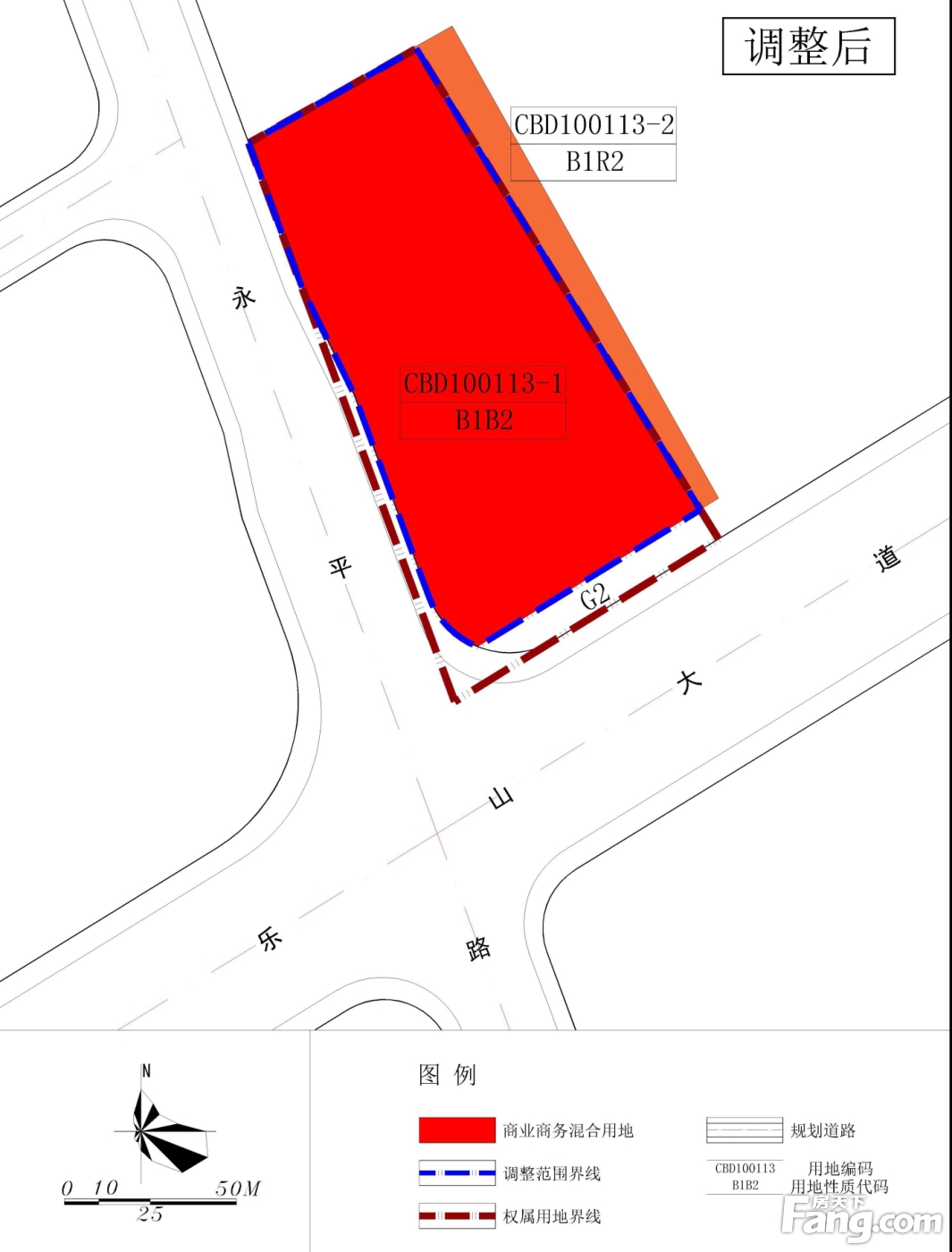 湛江开发区乐山大道旁11003.35㎡地块调整前后土地利用规划对比图批前公示