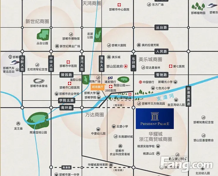 丛台区人民路456号 美乐城商场一层中厅凯旋门项目地址:邯郸市东环与