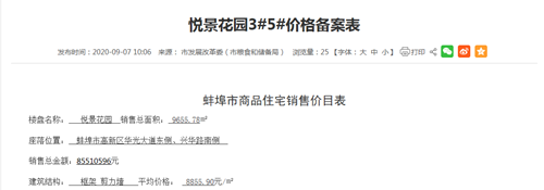 单价12008元/㎡！蚌埠两盘568套房源获价格备案！另经开区一盘面积变更...