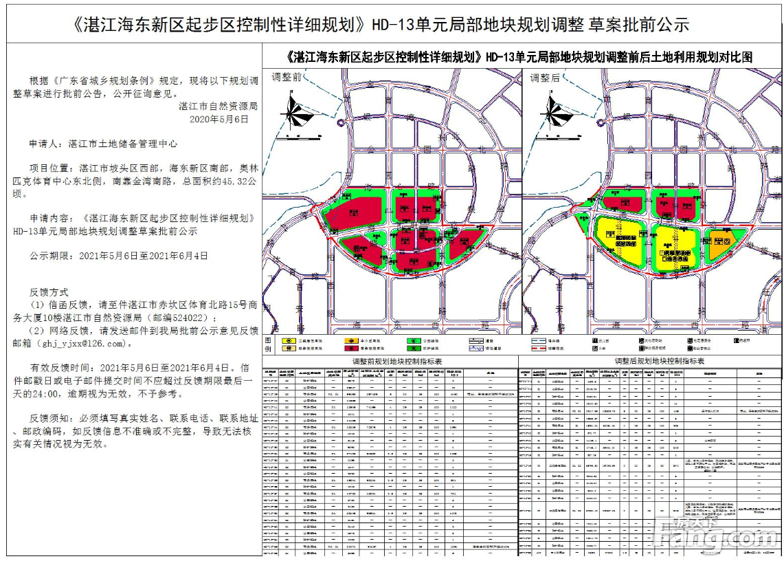 商改住！湛江奥体中心东北侧地块性质大调整 涉及面积约45.32公顷