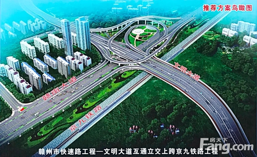 赣州中心城区快速路工程-文明大道互通立交上跨京九铁路工程（附属工程）来了！
