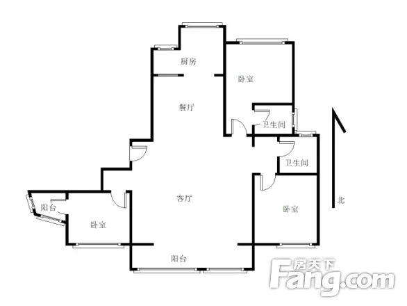 为你而选为你为家 曲江华府 南北三居室 户型方正