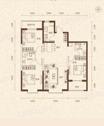 中式风格三居室装修案例，118平米的房子这样装才阔气！-万景嘉苑装修