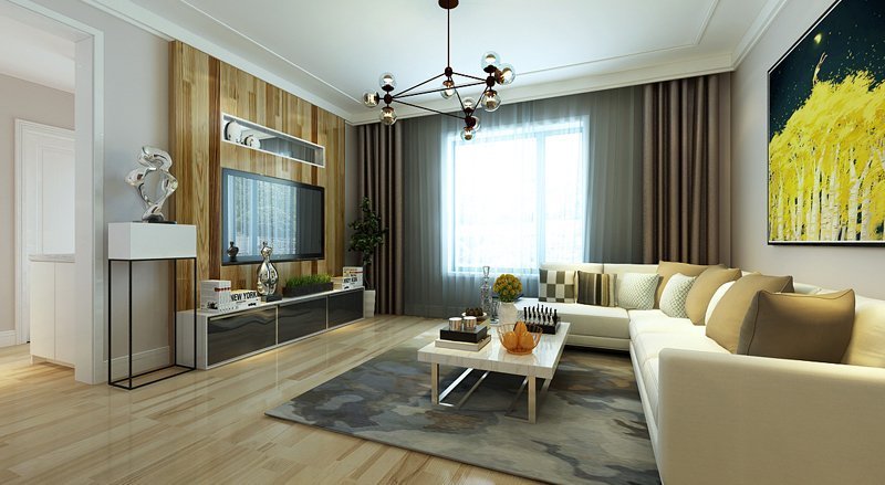 新力龍湾实例，137平米的五居室，质感与时尚并存的现代风装修。