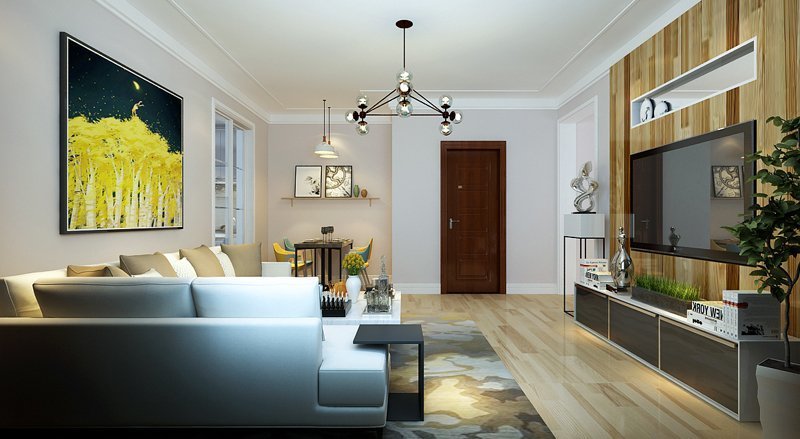 新力龍湾实例，137平米的五居室，质感与时尚并存的现代风装修。
