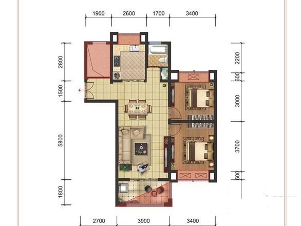 89平米二居室设计说明，8万元装修的现代风格有什么效果？-合一中央城装修